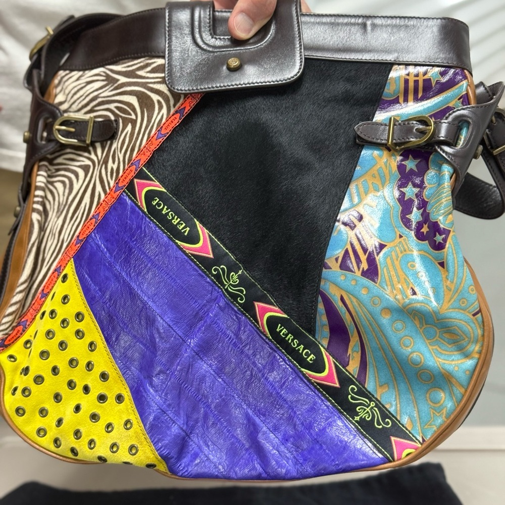 Versace Vibrant Patchwork Shoulder Bag - image 1